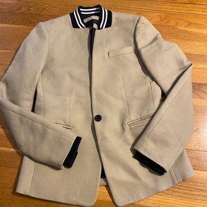 J. Crew women’s blazer khaki with navy and white